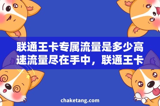 联通王卡专属流量是多少高速流量尽在手中，联通王卡专属流量套餐详解