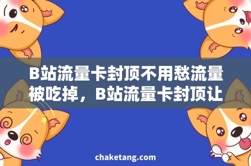 B站流量卡封顶不用愁流量被吃掉，B站流量卡封顶让你畅玩不限！