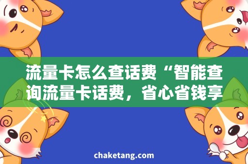 流量卡怎么查话费“智能查询流量卡话费，省心省钱享畅游”