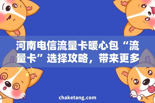 河南电信流量卡暖心包“流量卡”选择攻略，带来更多河南电信用户暖心包！