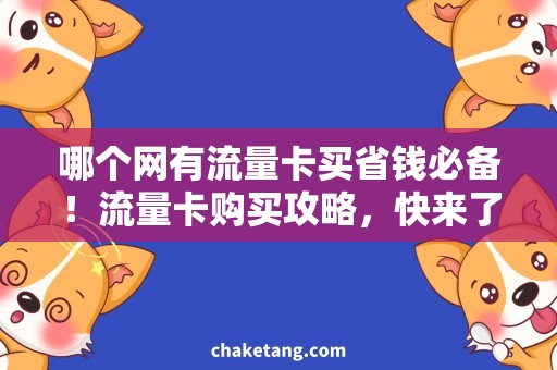 哪个网有流量卡买省钱必备！流量卡购买攻略，快来了解！