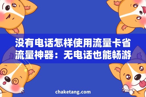 没有电话怎样使用流量卡省流量神器：无电话也能畅游网络的技巧