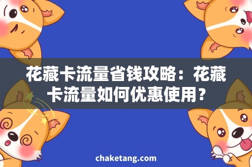 花藏卡流量省钱攻略：花藏卡流量如何优惠使用？