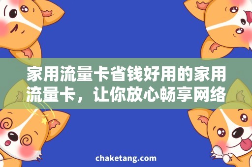 家用流量卡省钱好用的家用流量卡，让你放心畅享网络空间