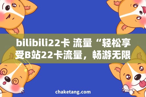 bilibili22卡 流量“轻松享受B站22卡流量，畅游无限视界”