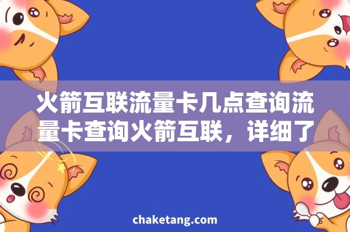 火箭互联流量卡几点查询流量卡查询火箭互联，详细了解使用方法！