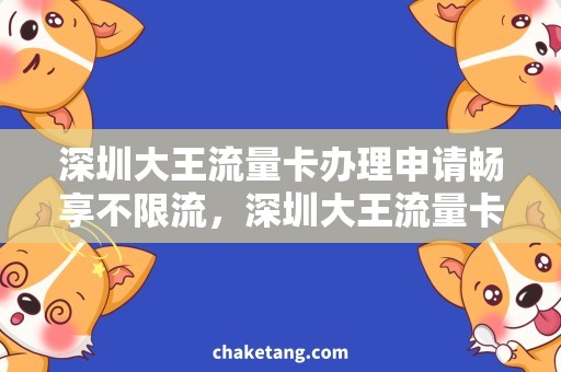 深圳大王流量卡办理申请畅享不限流，深圳大王流量卡申请攻略分享