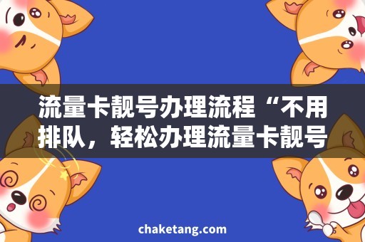 流量卡靓号办理流程“不用排队，轻松办理流量卡靓号，省心省钱畅享高速上网”