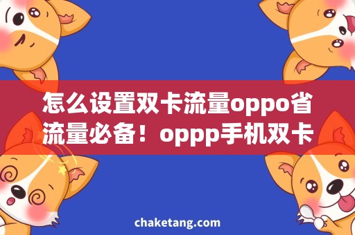 怎么设置双卡流量oppo省流量必备！oppp手机双卡设置攻略