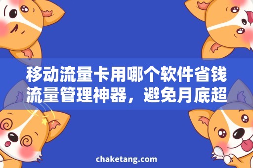 移动流量卡用哪个软件省钱流量管理神器，避免月底超流惨剧！