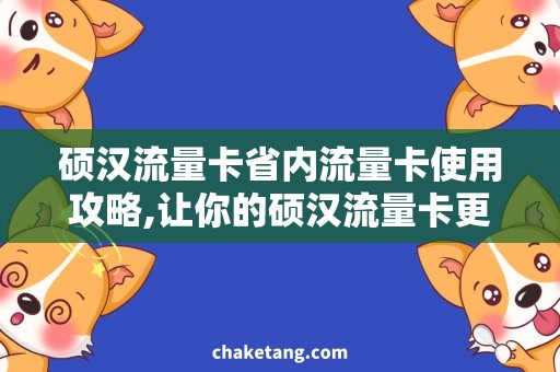 硕汉流量卡省内流量卡使用攻略,让你的硕汉流量卡更有价值