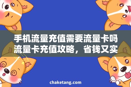 手机流量充值需要流量卡吗流量卡充值攻略，省钱又实惠