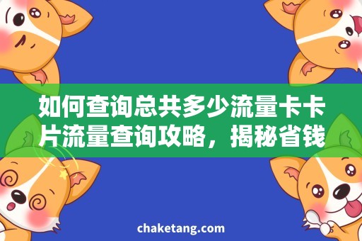 如何查询总共多少流量卡卡片流量查询攻略，揭秘省钱技巧