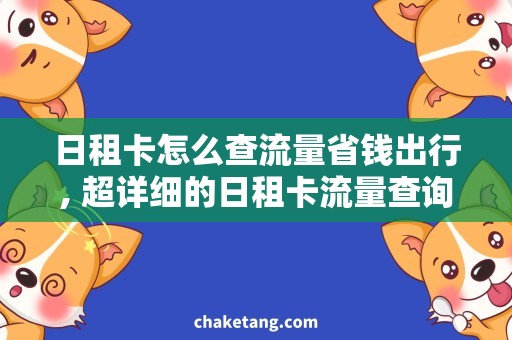 日租卡怎么查流量省钱出行, 超详细的日租卡流量查询攻略