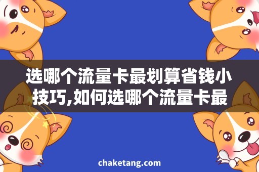 选哪个流量卡最划算省钱小技巧,如何选哪个流量卡最划算？