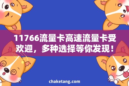 11766流量卡高速流量卡受欢迎，多种选择等你发现！