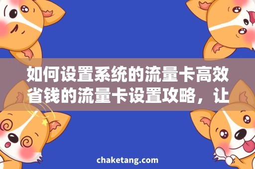 如何设置系统的流量卡高效省钱的流量卡设置攻略，让你的上网体验更畅快