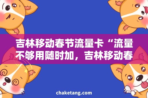 吉林移动春节流量卡“流量不够用随时加，吉林移动春节流量卡满足你的上网需求！”