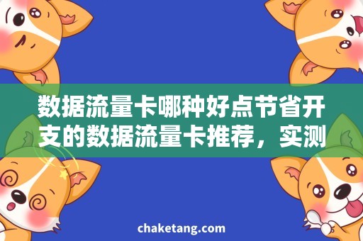 数据流量卡哪种好点节省开支的数据流量卡推荐，实测效果一览