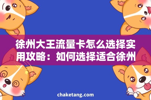 徐州大王流量卡怎么选择实用攻略：如何选择适合徐州大王流量卡的套餐