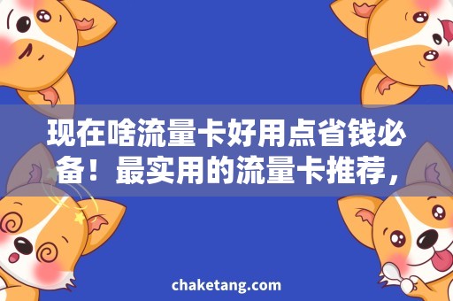 现在啥流量卡好用点省钱必备！最实用的流量卡推荐，快来看看！