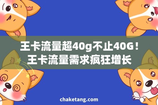 王卡流量超40g不止40G！王卡流量需求疯狂增长