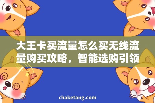 大王卡买流量怎么买无线流量购买攻略，智能选购引领你购买大王卡流量