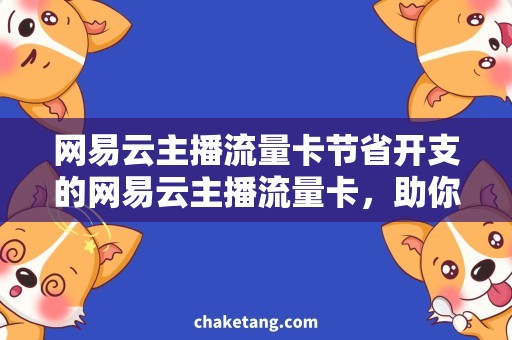 网易云主播流量卡节省开支的网易云主播流量卡，助你开启直播新时代