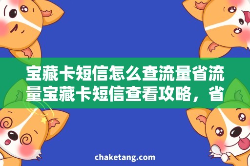 宝藏卡短信怎么查流量省流量宝藏卡短信查看攻略，省心便捷省钱更多！